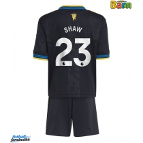 Manchester United Luke Shaw #23 Tredjedraktsett Barn 2025-26 Kortermet (+ Korte bukser)